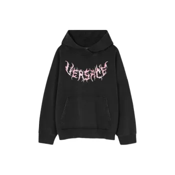 VERSACE Logo Printed Long Sleeved Hoodie