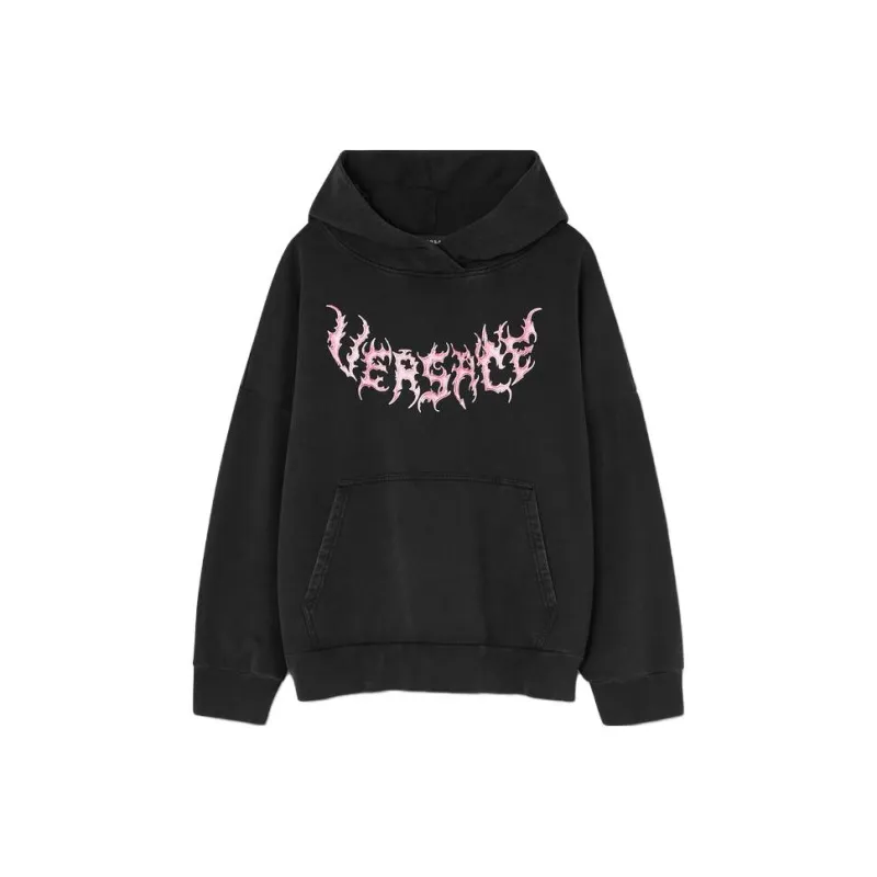 VERSACE Logo Printed Long Sleeved Hoodie-0