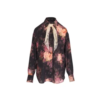 Zimmermann Illustration Lace Scarf Shirt
