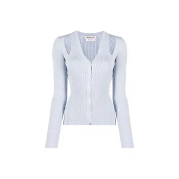 Alexander McQueen Cut out Ribbed knit Cardigan