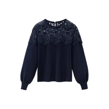 OVV Knitwear Women's Navy Blue & B9 Accent