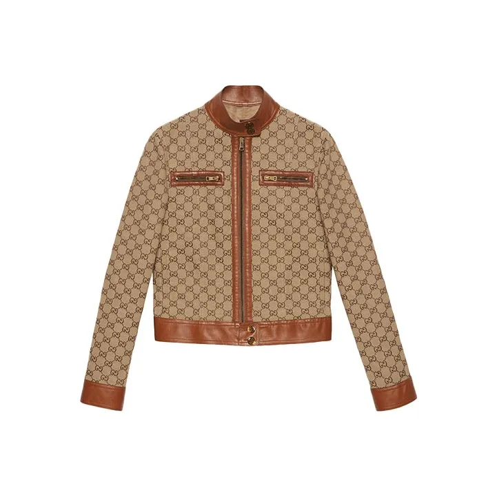 GUCCI GG canvas Leather trim Jacket-0