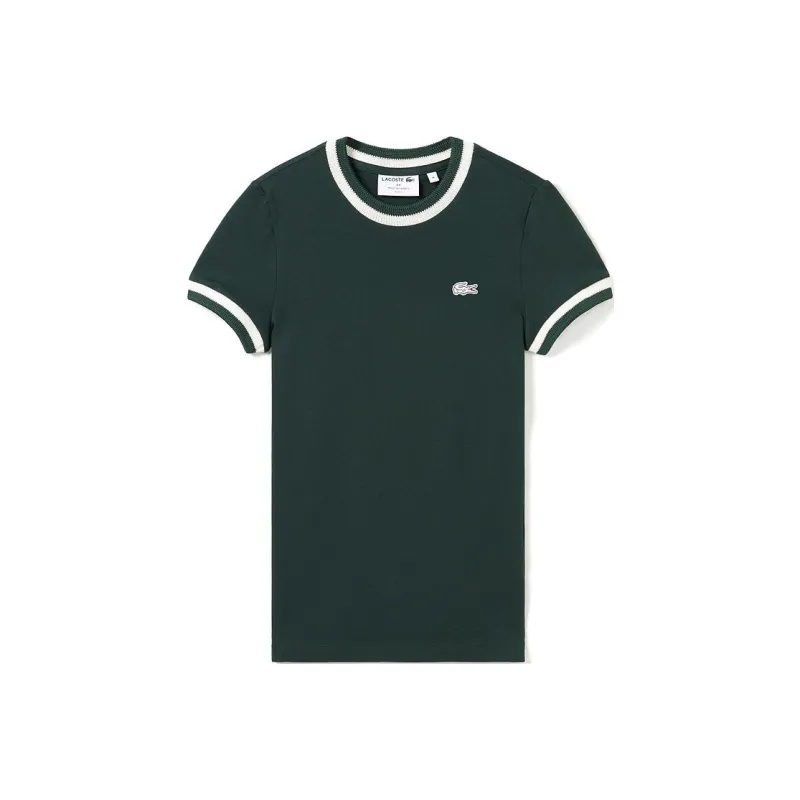 LACOSTE Logo appliqué Stripe detail Top-0