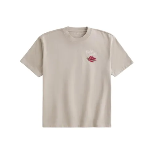 Hollister T Shirts Men Taupe