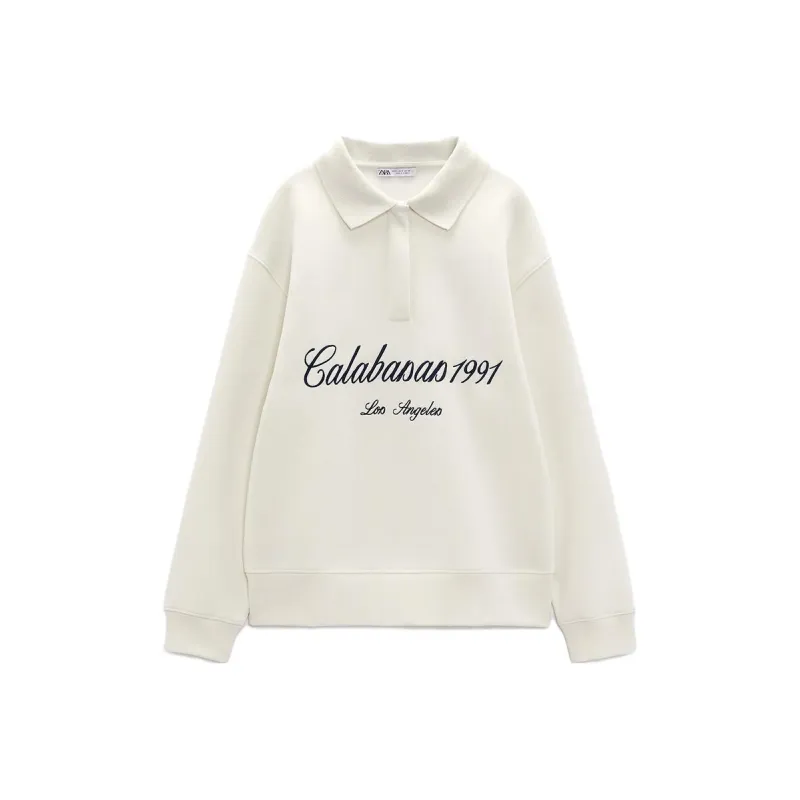 ZARA Sweatshirts Women's Ice White-0