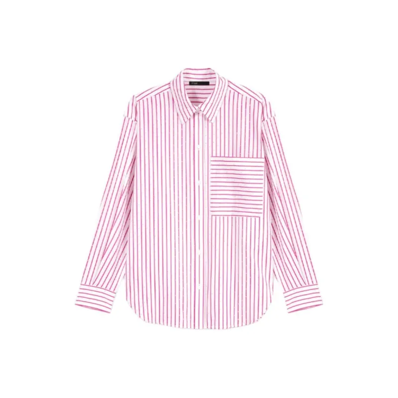 Maje Striped Rhinestone Shirt-0