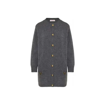 Valentino VGold Buttoned Long Sleeved Cardigan