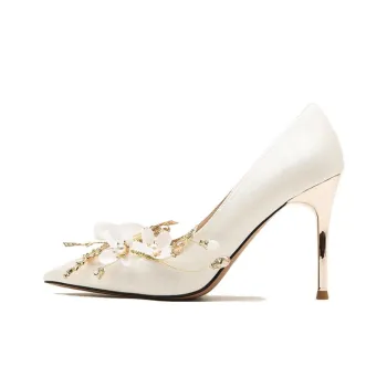 Than Than Me Slim Heel High Heels Women's White