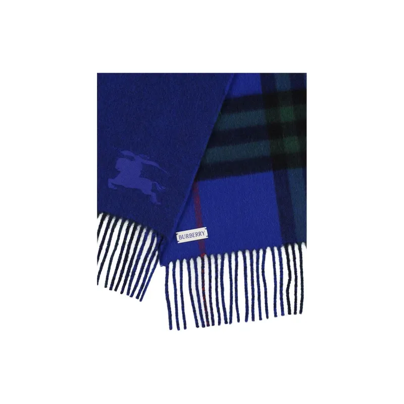 Burberry Cashmere Knit Scarves Unisex Blue-1