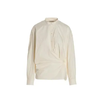 Lemaire Officer Collar Twisted Shirt 'Chalk'