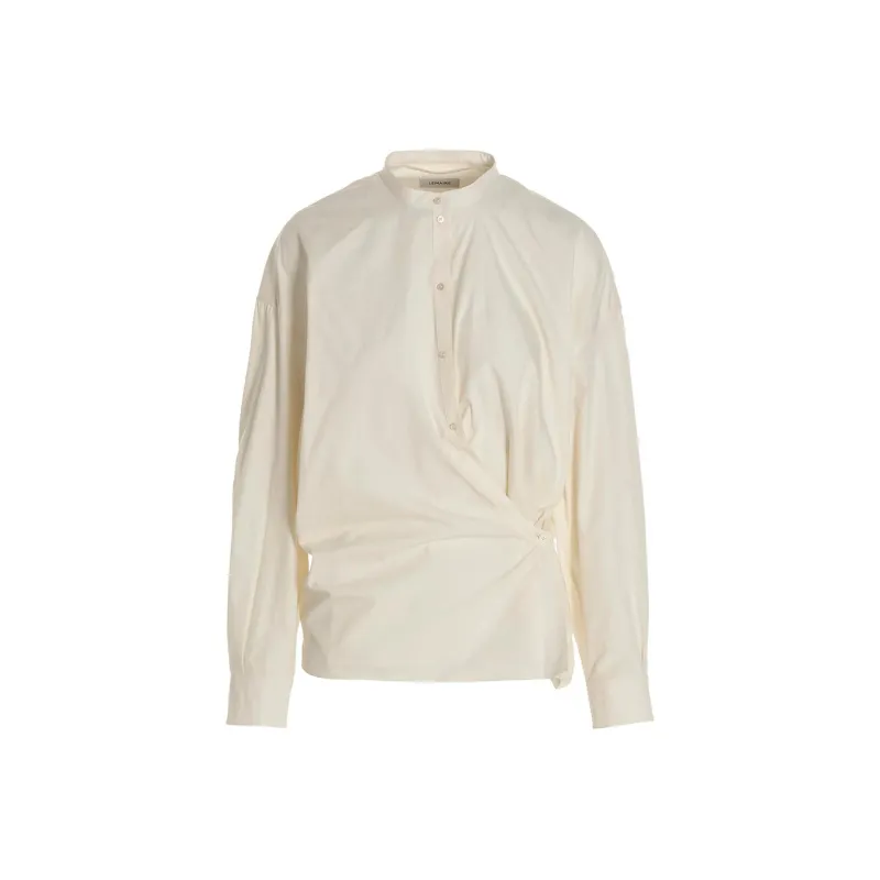 Lemaire Officer Collar Twisted Shirt 'Chalk'-0