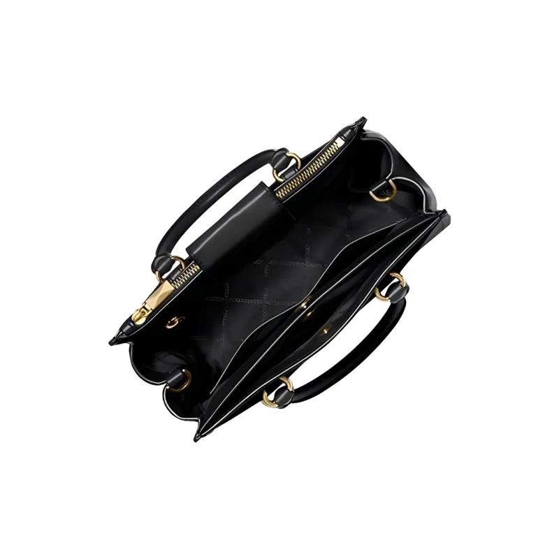 MICHAEL KORS MK Everly Leather Handbag Shoulder Bag Medium Size Women's Black-2