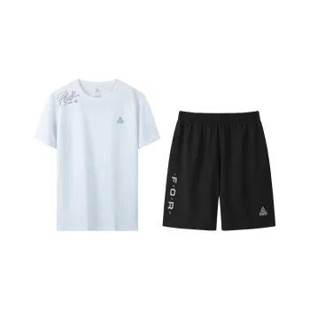 PEAK RIGHT Series Casual Sportswear Unisex Two-Piece Set White Black