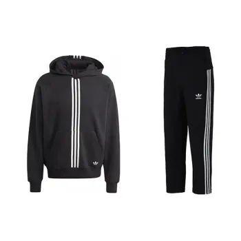 Adidas Originals Logo Embroidered Stripe Detailed Hoodie