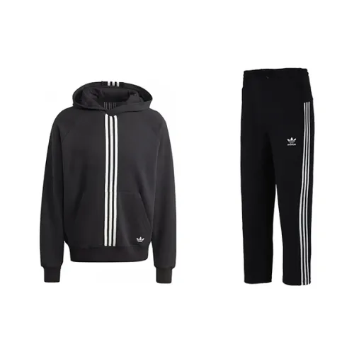 Adidas Originals Logo Embroidered Stripe Detailed Hoodie