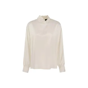 Fabiana Filippi Long Sleeved High Neck Satin Blouse