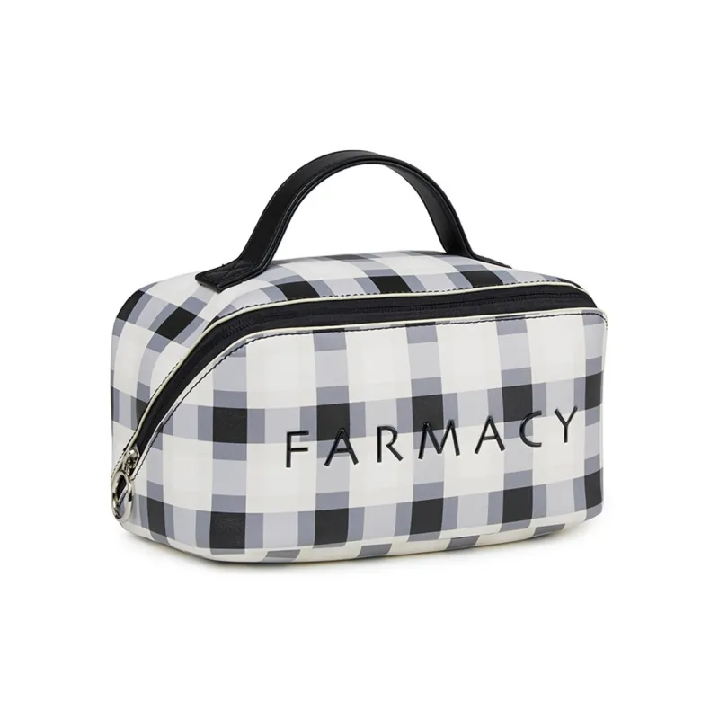 Farmacy PU Makeup Bag Large Size Women's Pink/Black/White-8
