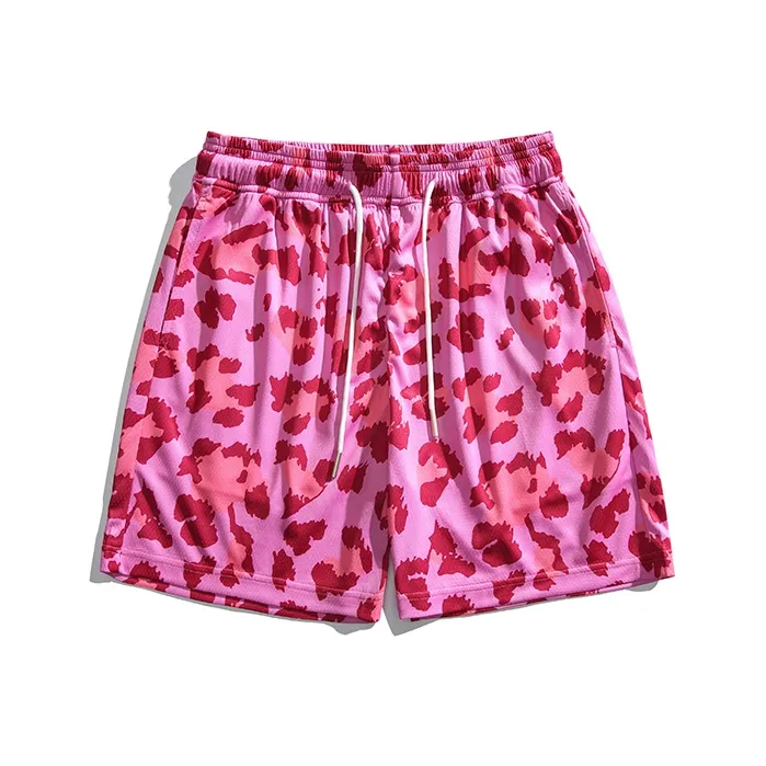 SIL VITIN Casual Shorts Unisex Pink Leopard Print-0