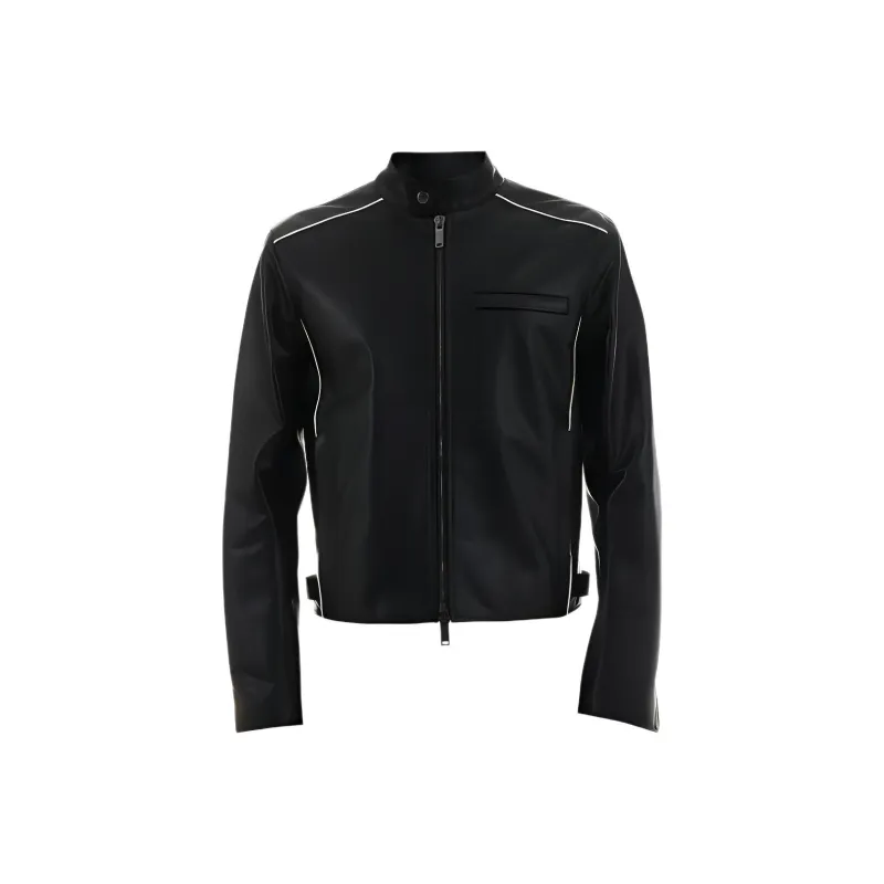 Valentino Leather Jackets Men Black-0