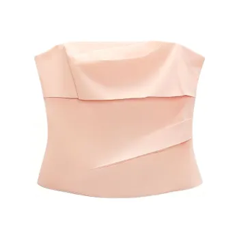 ZARA Strapless Top Women's Earth Gray Pink