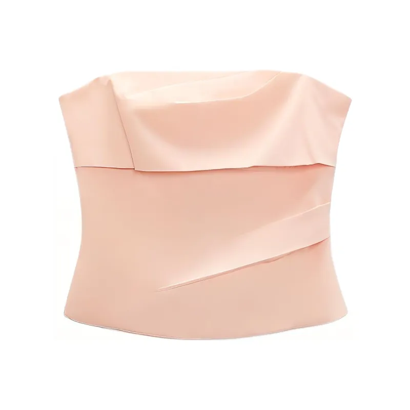 ZARA Strapless Top Women's Earth Gray Pink-0