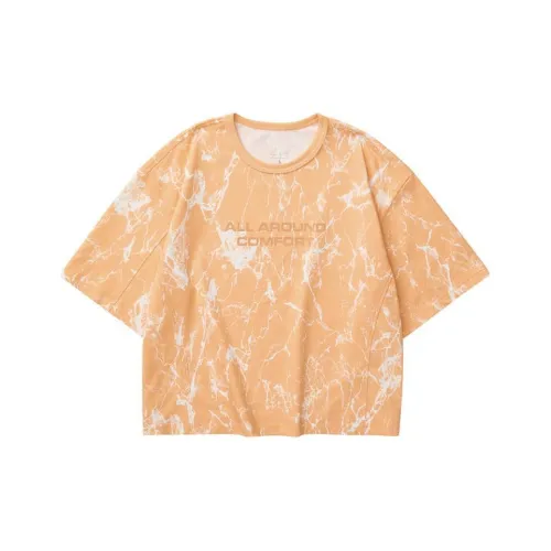 Skechers T Shirt Women's Coral Sand Orange Marble Crackle
