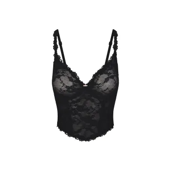 SKIMS STRETCH LACE CORSET Camisole Women's ONYX/Onyx