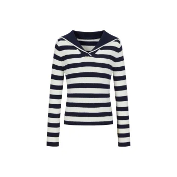JZ. ANNAKRO Knitwear Women's Black White Stripes