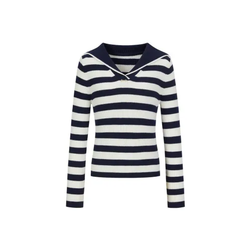 JZ. ANNAKRO Knitwear Women's Black White Stripes