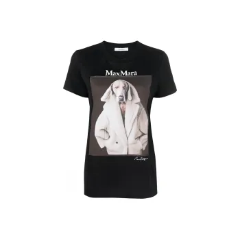 MaxMara Logo print Cotton jersey T shirt