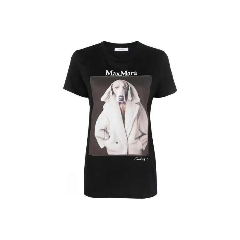 MaxMara Logo print Cotton jersey T shirt-0