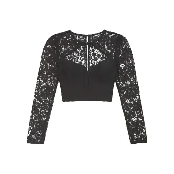 Self portrait Corded lace Crop Top