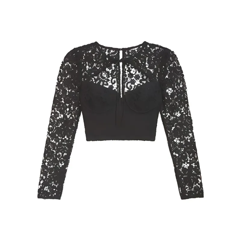 Self portrait Corded lace Crop Top-0
