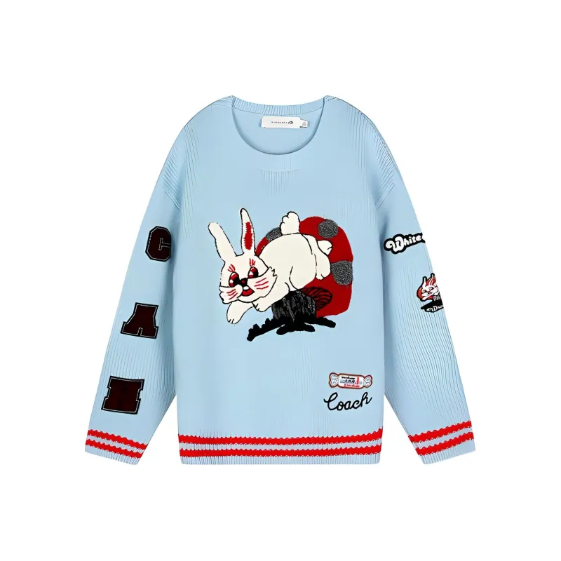 COACH X White Rabbit FW22 Cashmere Sweaters Women's Blue-0