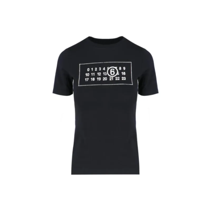 MM6 Maison Margiela Logo Printed Crewneck T Shirt-0