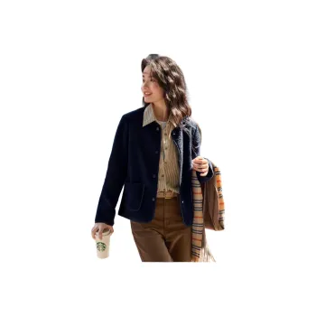 Mo Han Yi Mei Jackets & Coats Women's Navy Blue