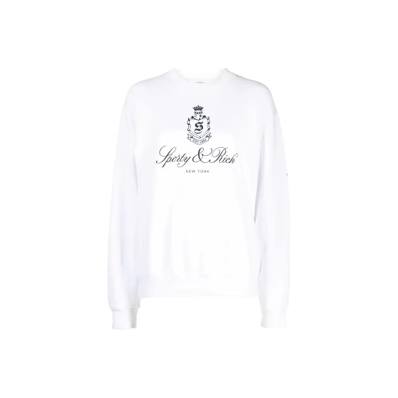SPORTY & RICH Logo print Cotton Sweatshirt-0
