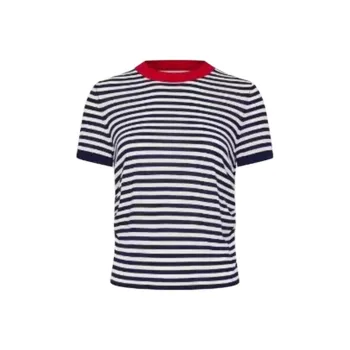 URBAN REVIVO T Shirt Women's Royal Blue Stripes