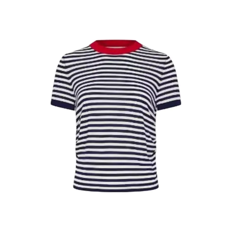 URBAN REVIVO T Shirt Women's Royal Blue Stripes-0