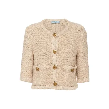 PRADA Bouclé Cropped Cardigan