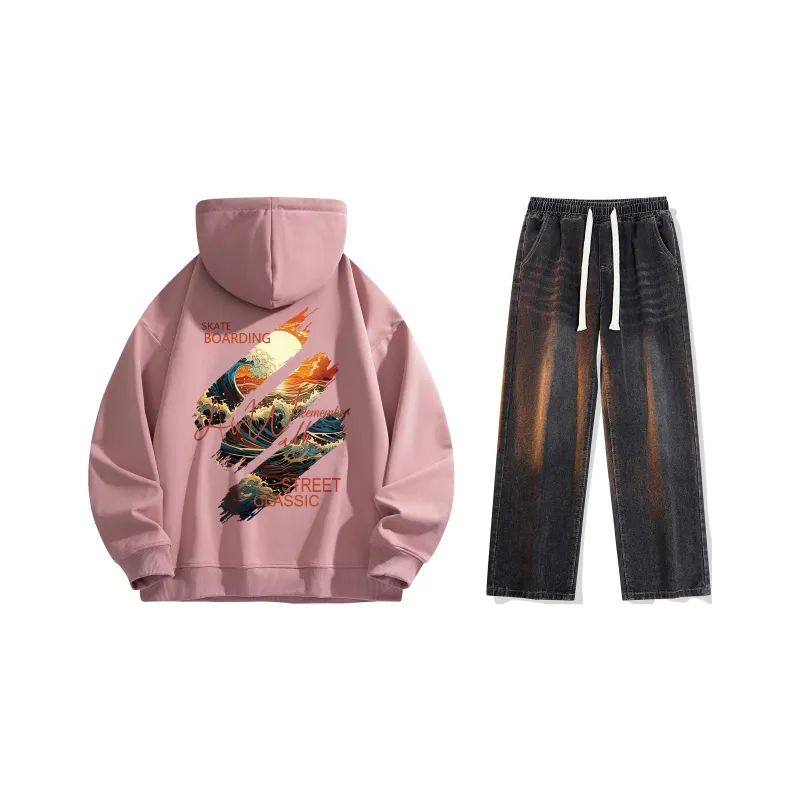 Airwalk Sweatshirt Set Unisex Black-12