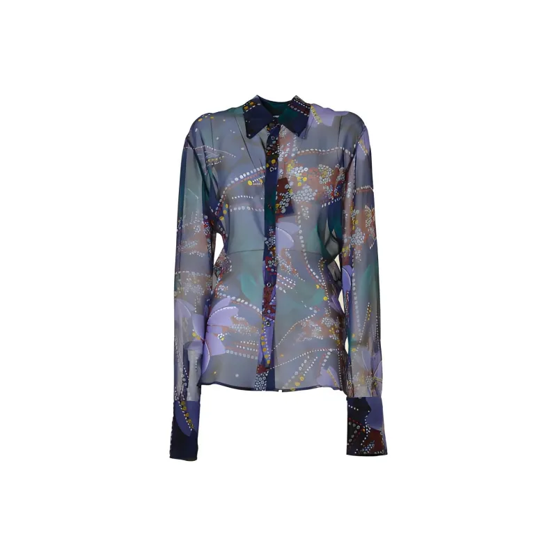 DSQUARED 2 Floral Printed Semi-Sheer Buttoned Shirt-0