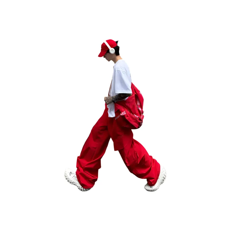 FOMOCE Cargo Pants Unisex Red-0