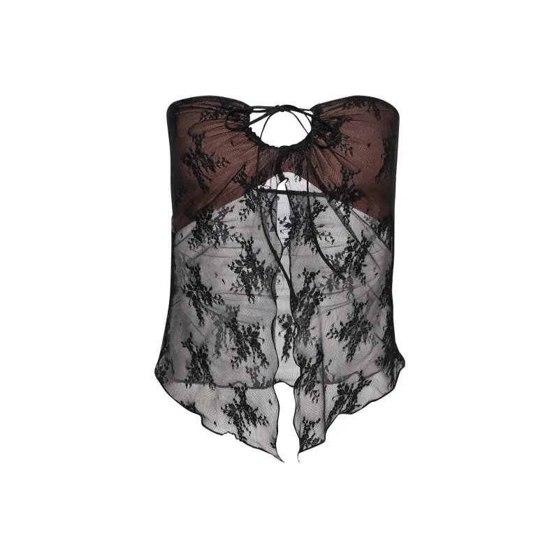Tiger Mist KAROLINA TOP Strapless Top Women's Black-0