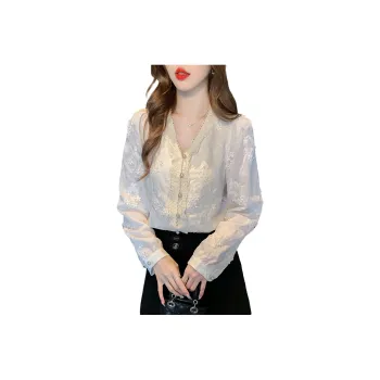 Oudifu Shirts Women's Apricot
