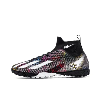 Binary TF Rubber Broken Studs Cushioning Lightweight Soccer Shoes Unisex Black Silver