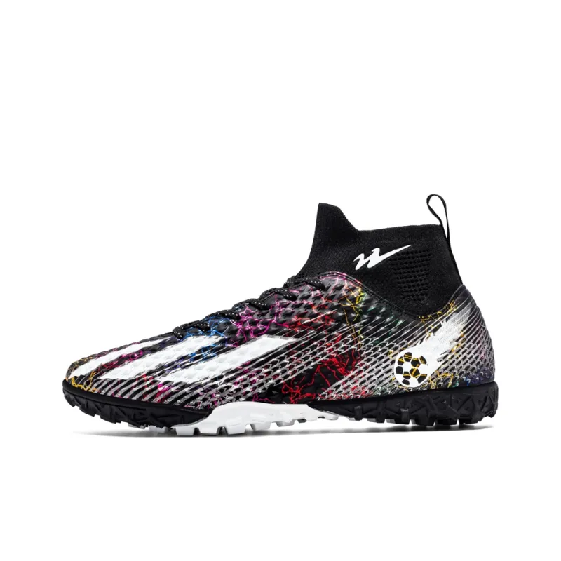 Binary TF Turf Cushioning Lightweight Soccer Shoes Unisex Black Silver-0