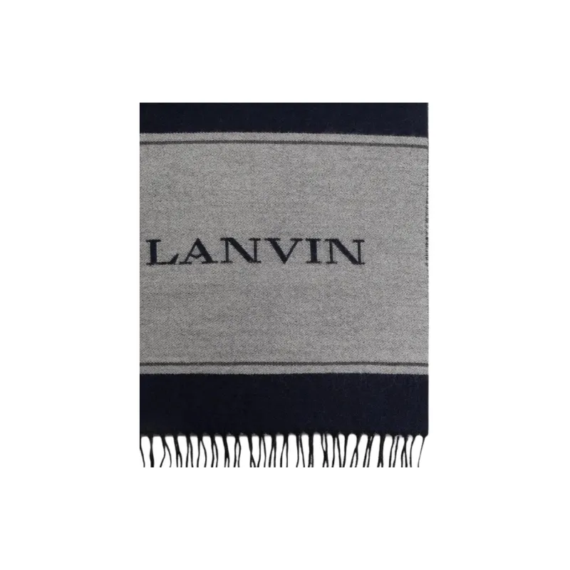 Lanvin Logo jacquard Striped Scarf-1