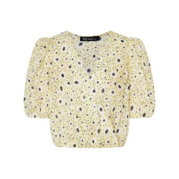 MO&CO Shirts Women's Yellow Base With Small Floral
