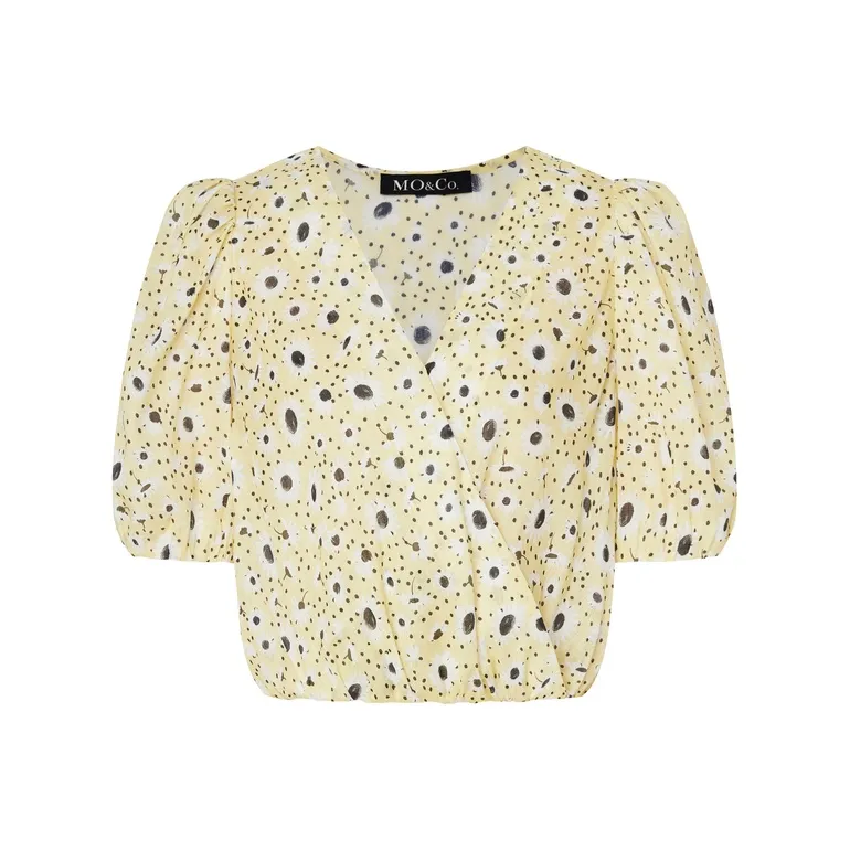 MO&CO Shirts Women's Yellow With Small Floral-0
